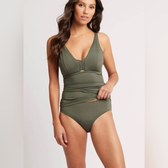 Seal Level Australia Bella D/DD Singlet Top - Khaki - Size 10 - Picture 4 of 6